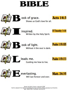 A Bible Acrostic for the Word: BIBLE - The Scripture Lady