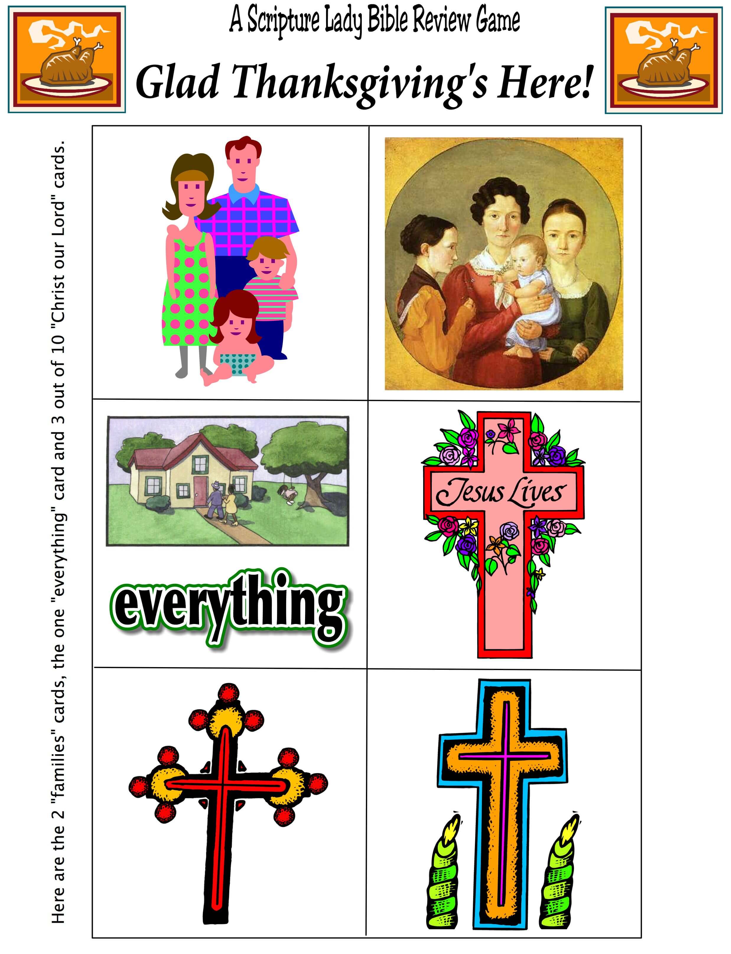 Scripture Lady's Holiday Bible Games: Glad Thanksgiving's Here - Thanksgiving Bible Games For Preschoolers