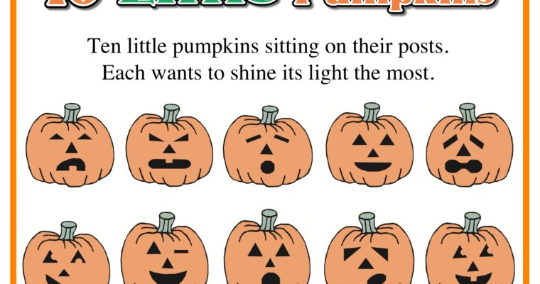 Preschool Bible Lesson for Halloween: Ten Little Pumpkins