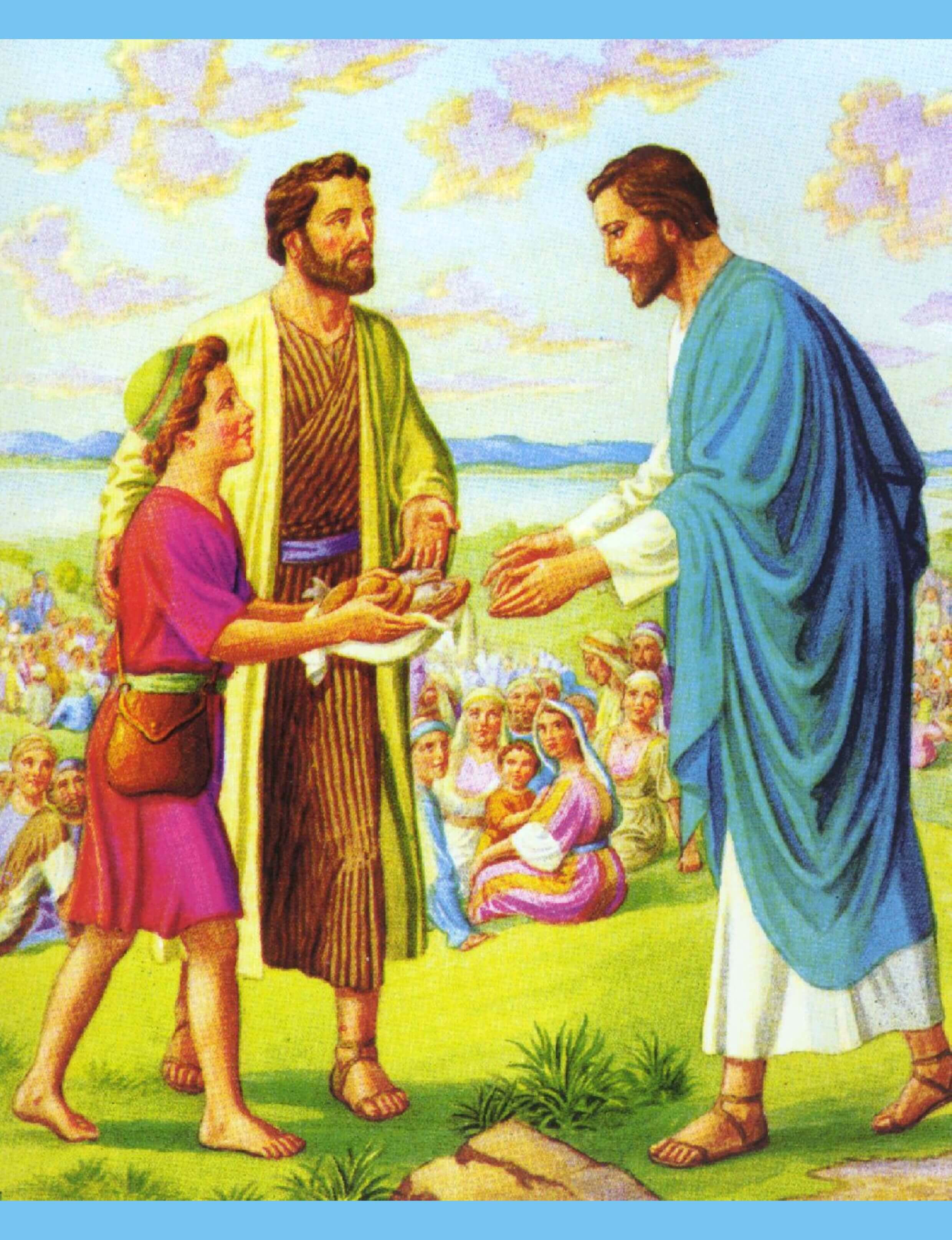 Сотворено христом. Иисус Христос Библия для детей. Иисус насыщает пять тысяч человек пятью хлебами. Ученики Христа. Иисус Христос и 5 хлебов.