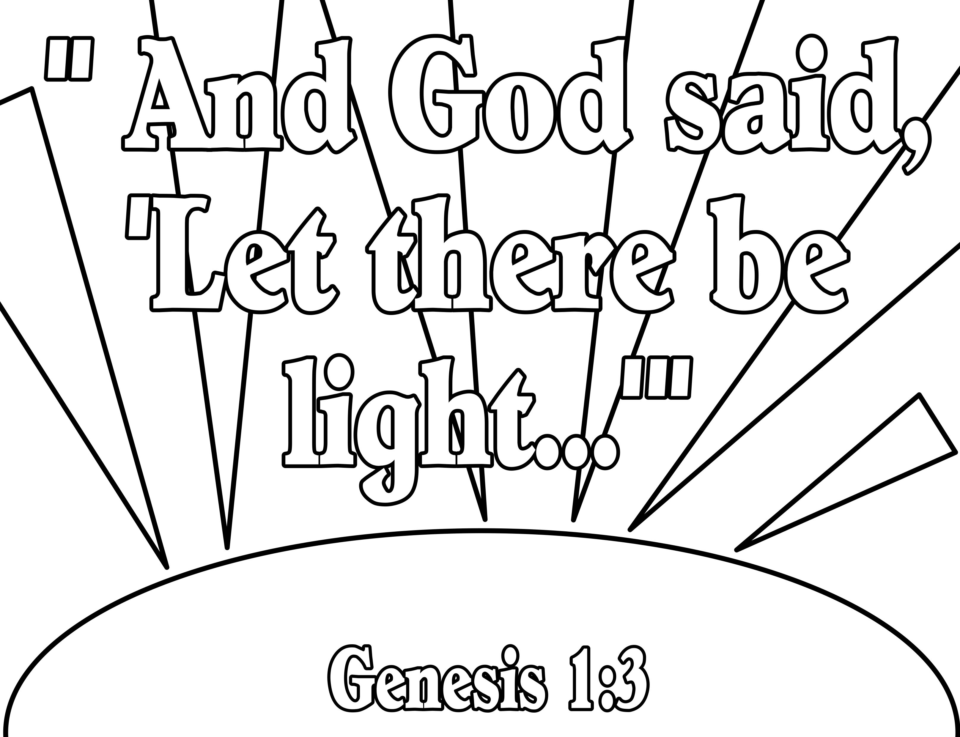let there be light coloring page