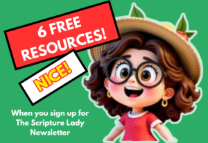 Cartoon girl promoting free resources newsletter.